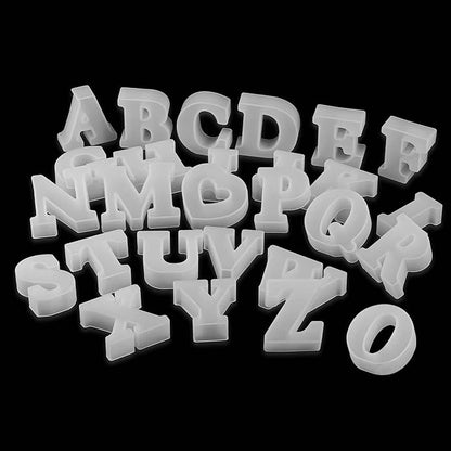Letter Mold 2.5 inch 26 Pack Letter Mold Letter Resin Mold Alphabet Candle Mold by EVERELAMSiliconeMolds