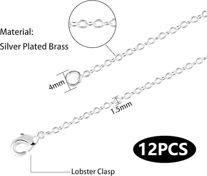 Wholesale 12 PCS Silver Plated Solid Brass Flat Cable Chains Bulk - Image 5