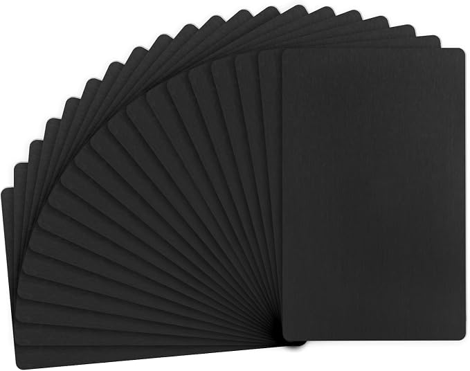 20-Pack Anodized Aluminium Laser Engraved Mount Metal Plate 3x2x0.04 Inch by MMETERXITY