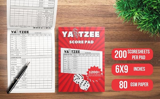 Score Pads for Yahtzee with Tear Off Pages: 6X9, 100 Sturdy Score Sheets - Image 2