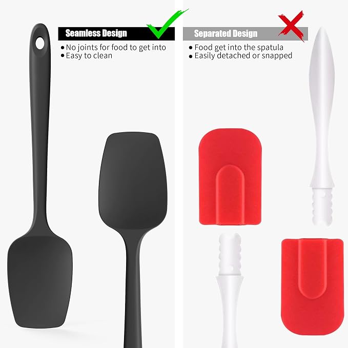Heat Resistant Silicone Spoon Spatula, Doosu 600°F High Temp Flexible Cooking - Image 8