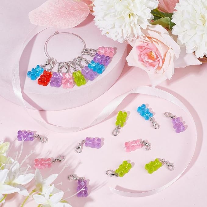SUNNYCLUE 1 Box 30Pcs Stitch Markers Knitting Bear Stitch Marker Charms - Image 4