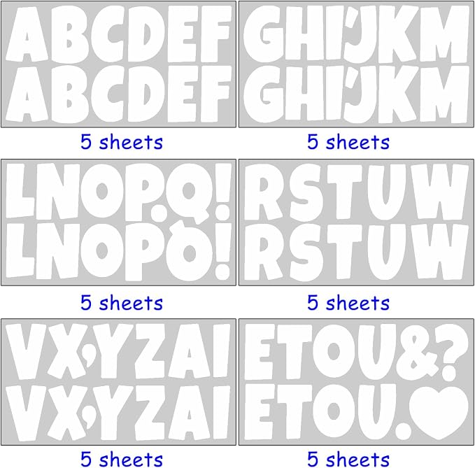 Bemeol 360 Pcs 30 Sheets Bulletin Board Letters 2.5 Inches Alphabet Stickers - Image 3