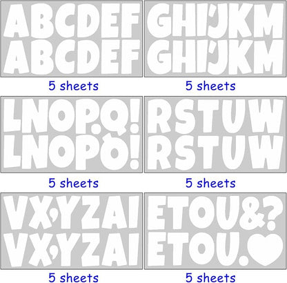 Bemeol 360 Pcs 30 Sheets Bulletin Board Letters 2.5 Inches Alphabet Stickers - Image 3