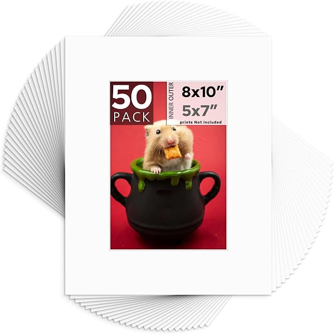 Mat Board Center, 8x10 for 5x7 White Mats by MatBoardCenter