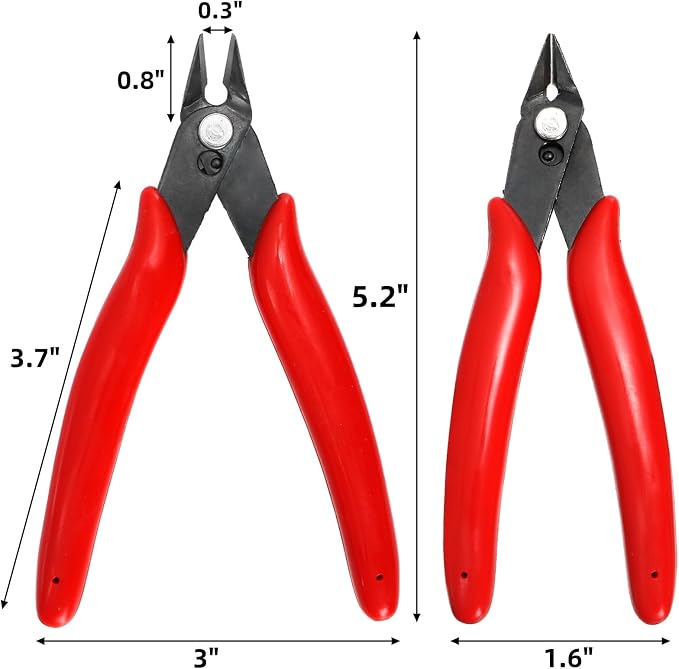 10 Pack 170 Wire Cutters, 5 Inch Small Precision Flush Cut Pliers - Image 2