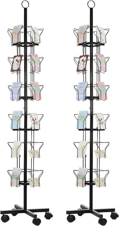 PATIKIL 2Pack 6 Tier Rotating Greeting Card Rack, Metal Spinning Greeting Card by PATIKIL