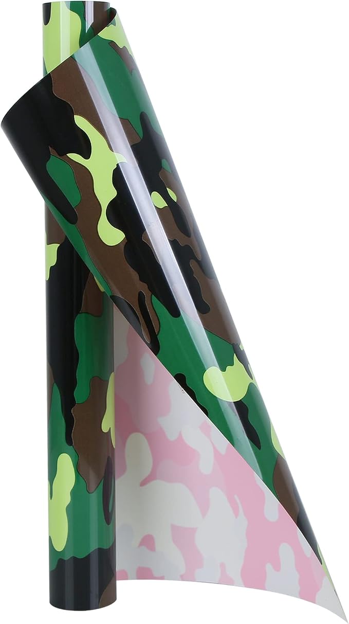 TORC Army Green Camouflage Heat Transfer Vinyl 12 inch x 5 ft, Camo HTV Vinyl by TORC