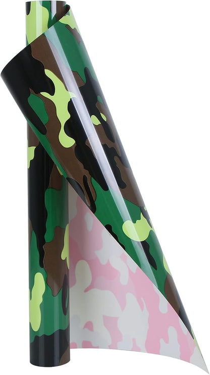 TORC Army Green Camouflage Heat Transfer Vinyl 12 inch x 5 ft, Camo HTV Vinyl by TORC