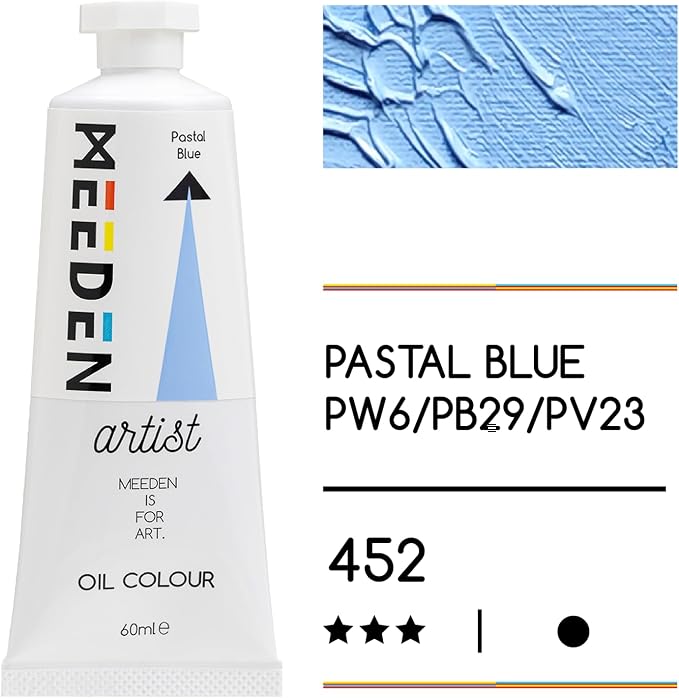 MEEDEN Artist Grade Oil Paint: Pastal Blue - 60ml/2oz Tube - Professional Art - Image 2