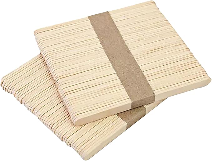 50PCS DIY Craft Sticks Ice Cream Sticks Natural Wooden Ice Cream Sticks 4.5 - Image 4