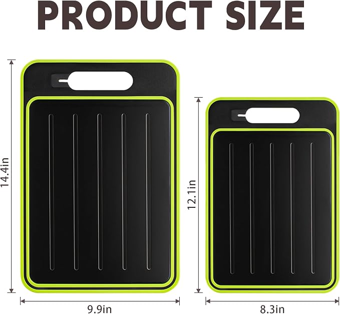 Cutting Board Double Sided, Large Size+Small Size, Food Grade Stainless steel - Image 2