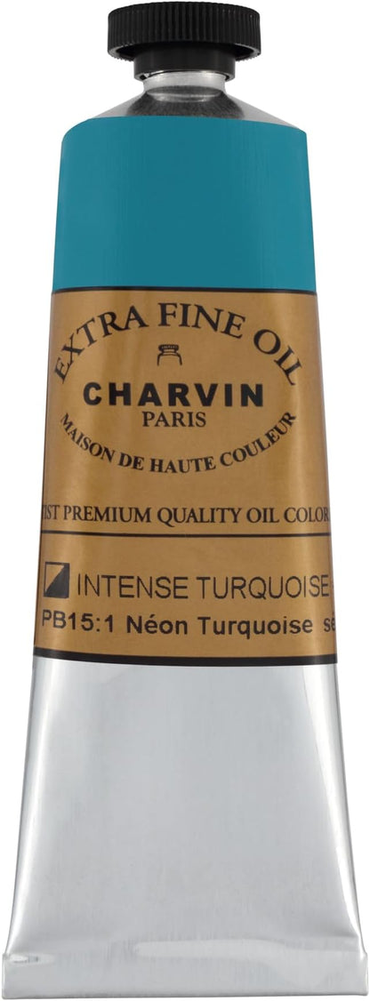 Charvin Extra Fine Oil Paint, Intense Turquoise 60 ml - Image 2