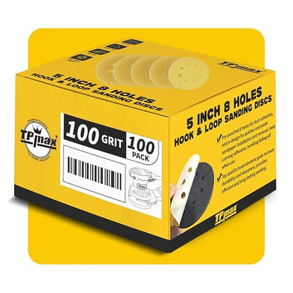 100PCS 5 Inch 100 Grit 125mm 8 Hole Sanding Discs Sandpaper - Image 7