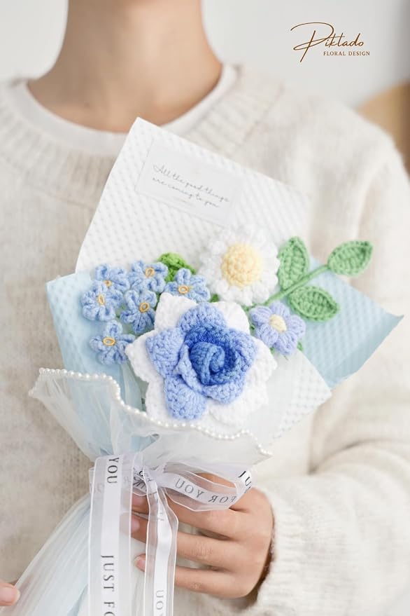 Hand-Woven Flower Bouquet Finished（1pcs） - Image 2