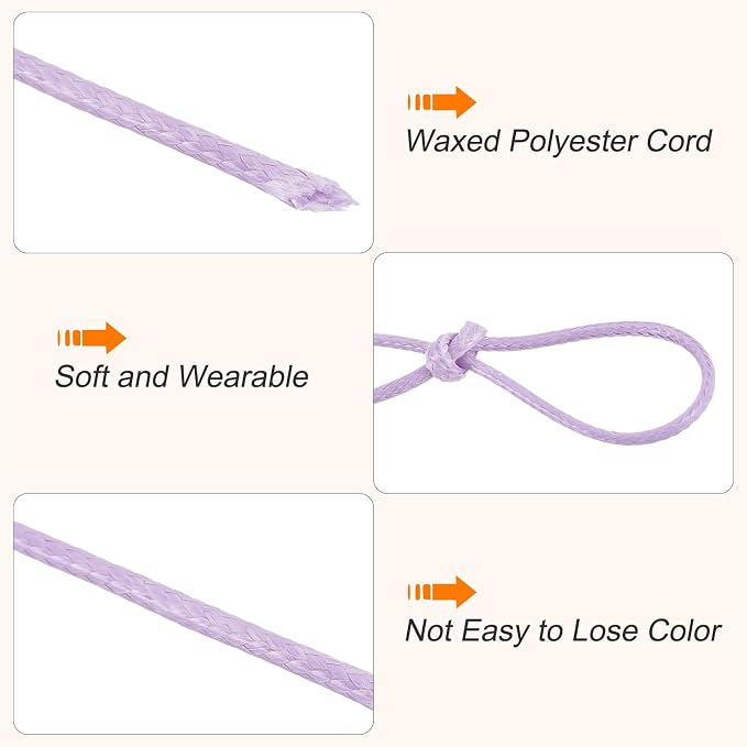 MECCANIXITY Waxed Cord 1mm Waxed Polyester Cord 175 Yard Wax String - Image 3