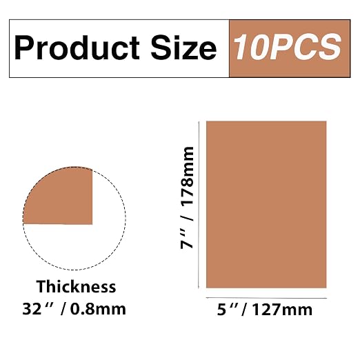 10Pcs Rose - Gold Anodized Aluminum Sheet 5" x 7" x 1/32" Corrosion-Resistant - Image 2