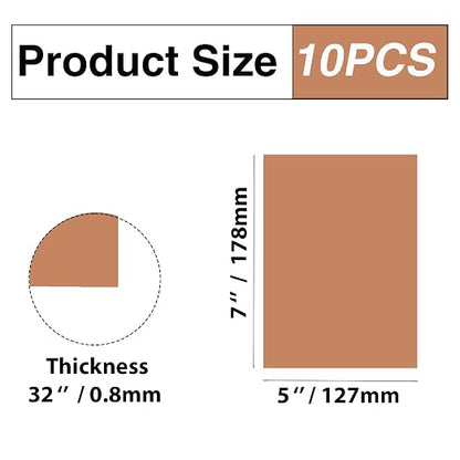 10Pcs Rose - Gold Anodized Aluminum Sheet 5" x 7" x 1/32" Corrosion-Resistant - Image 2