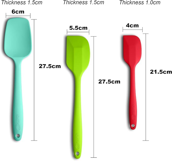 Silicone Spatula 3-piece Set, Ergonomic Handle High Heat-Resistant Spatulas - Image 2