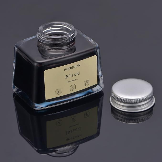 Asvine Hongdian Fountain Pen Bottled Ink Black, 60ml Fountain Pen Bottled Ink - Image 4