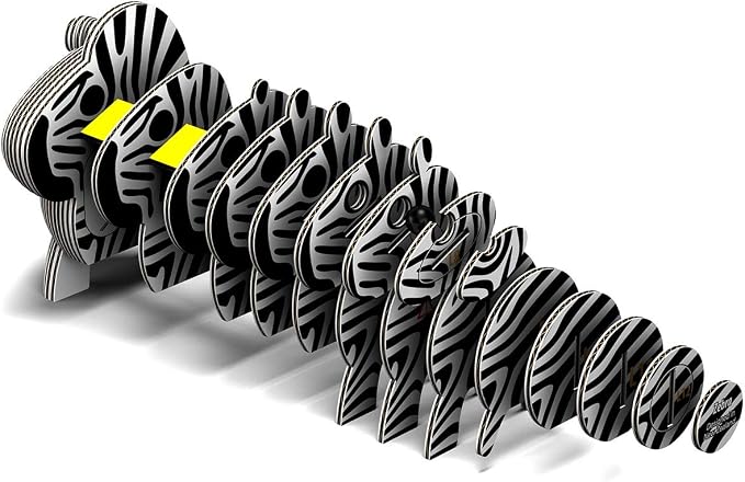 Eugy Zebra 3D Puzzle, 26 Piece Eco-Friendly Educational Toy Puzzles - Image 5