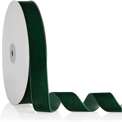 1" X 20 Yards Forest Green Velvet Ribbon by Bomybaw