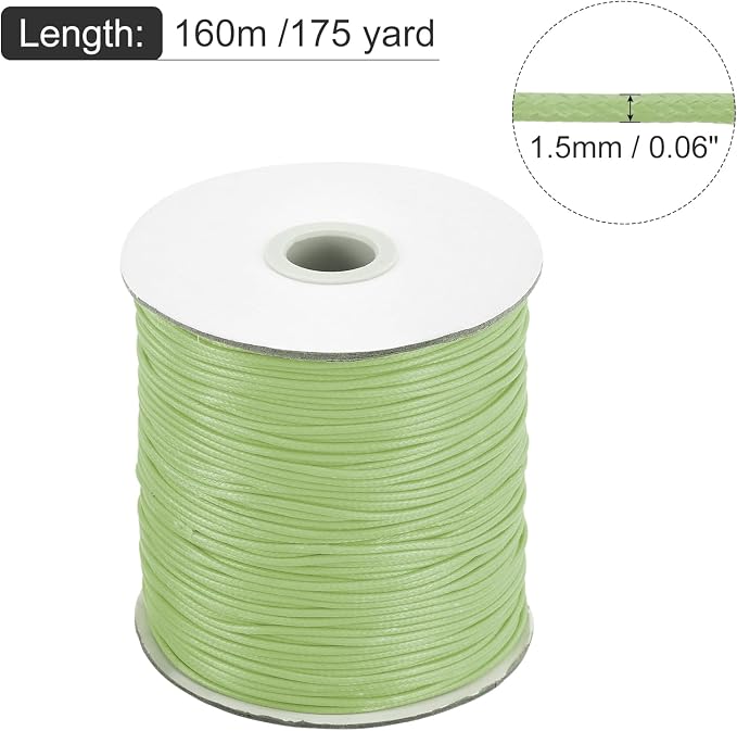 MECCANIXITY Waxed Cord 1.5mm Waxed Polyester Cord 175 Yard Wax String - Image 2