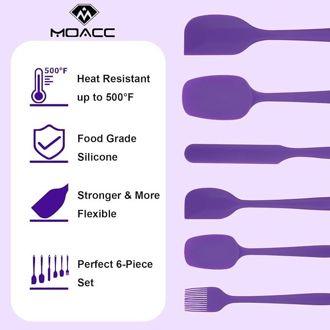 Silicone Spatulas Set, Rubber Spoon Spatula Heat Resistant Spoonula One Piece - Image 8