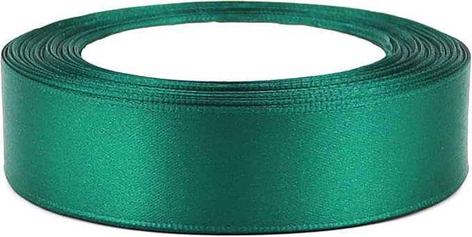 Dark green Solid Satin Ribbon 1 Inch 25 Yards Solid Polyester Fabric Ribbon - Image 3