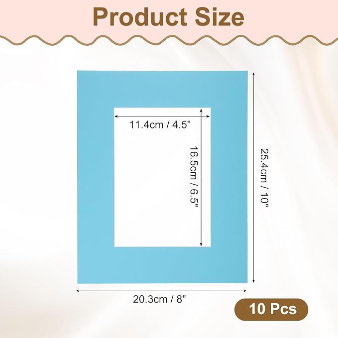 uxcell 10Pcs Picture Mats, 8 x 10 Mat Board Center - Image 2