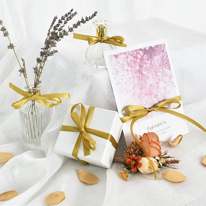 TONIFUL 3/8 Inch x 100yds Dark Gold Satin Ribbon Thin Solid Fabric Ribbons Roll - Image 4