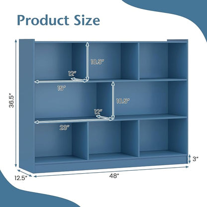 Giantex 8 Cube Bookcase, Freestanding 3-Tier Open Bookshelf, Modern Storage - Image 3