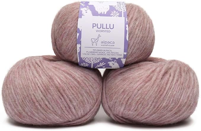 Pullu - Baby Alpaca Merino Wool Yarn Set of 3 Skeins Worsted Weight - Sourced by ALPACAWAREHOUSE