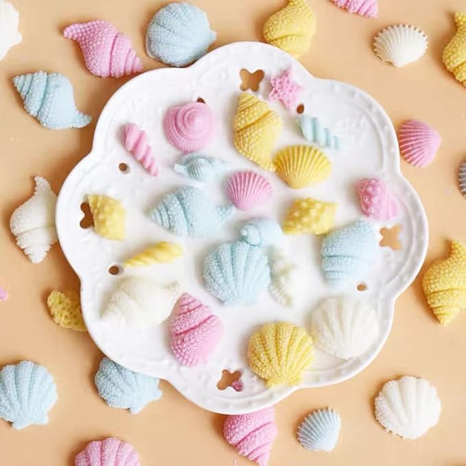 5 Pcs Seashell Starfish Silicone Mold Cake Fondant Silicone Mold Seashell Conch - Image 3