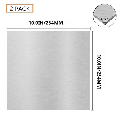 2Pack 6061 T651 Aluminum Sheet Metal 10 x 10 x 1/16 Inch Plain Thin Aluminum - Image 2