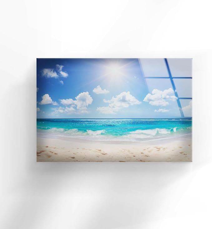 My Photostation.com 35.5Wx30H'' Summer Beach Landscape Glass Wall ArtTempered - Image 5