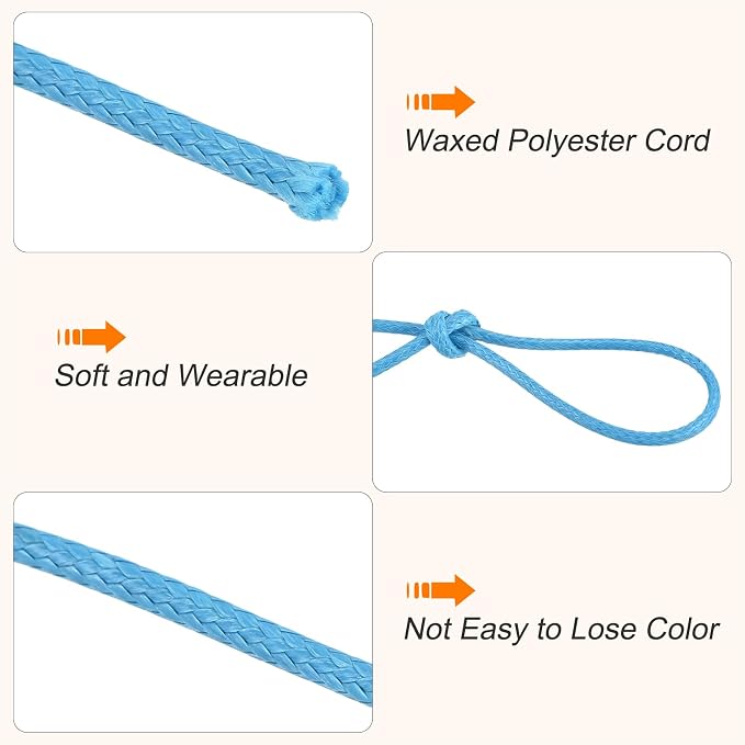 MECCANIXITY Waxed Cord 0.8mm Waxed Polyester Cord 175 Yard Wax String - Image 3