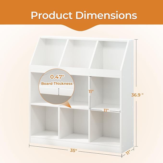 9-Cube Wooden Storage Bookcase - Image 2