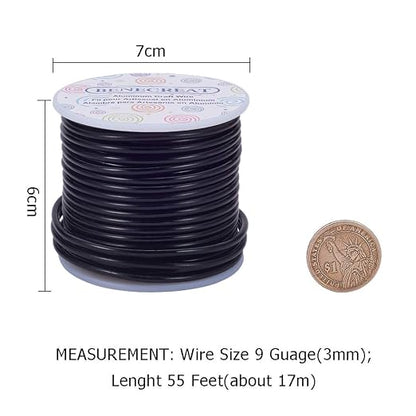 BENECREAT 9 Gauge Jewelry Craft Aluminum Wire 55 Feet Bendable Metal Sculpting - Image 2