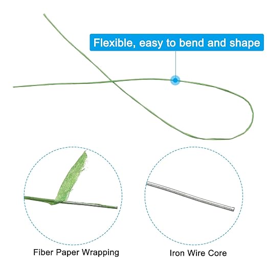 PATIKIL 26 Gauge 16" Floral Stem Wire, Light Green - Image 3