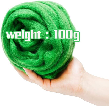 3.53oz Wool Roving Yarn, Wool Felting Supplies, Pure Wools, Chunky Yarn - Image 8
