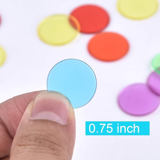 Coopay 300 Pieces Counters Counting Chips Plastic Markers Mixed Transparent - Image 4