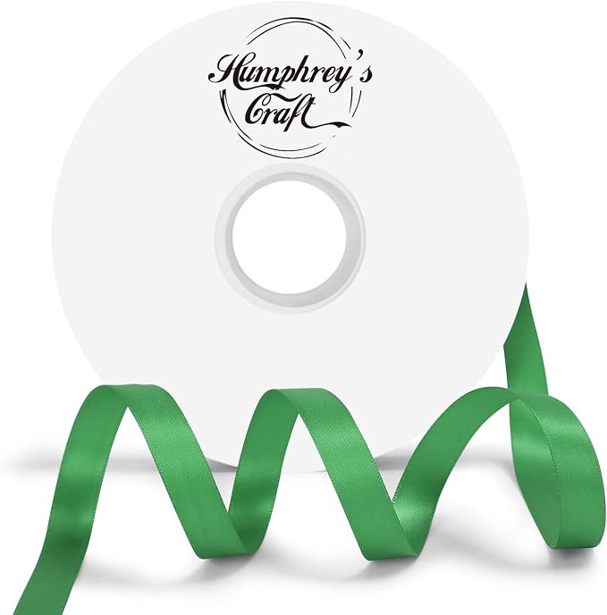 Humphrey's Craft 1/2 Inch Fern Green Double Faced Satin Ribbon by HumphreysCraft