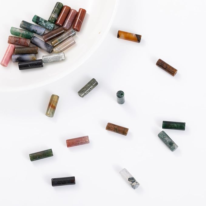 Natural Indian Agate Cylinder Tube Beads 4x13mm 38cm/str Loose Semi Gemstone - Image 4