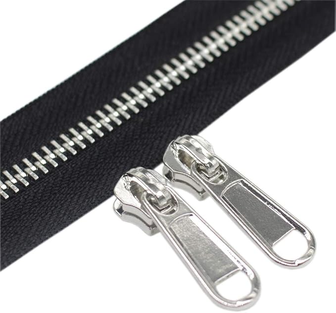 YaHoGa #5 Metal Zippers by The Yard Bulk 4 Yards + 10 pcs Sliders by YaHoGa