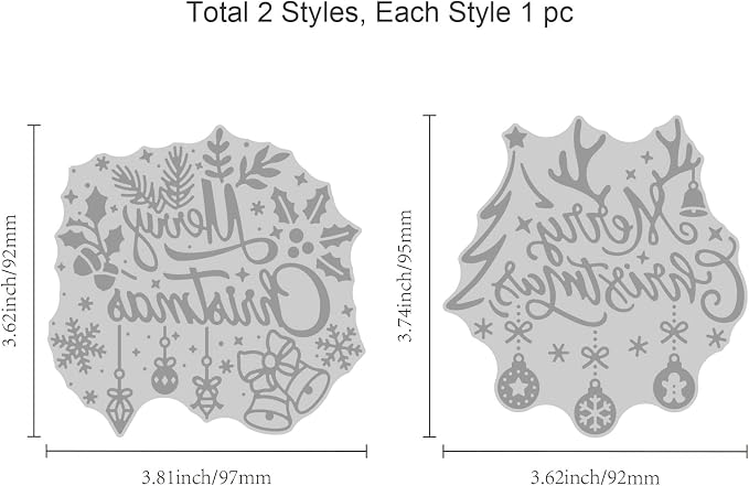 ORIGACH 2 PCS Merry Christmas Hot Foil Plate - Image 2