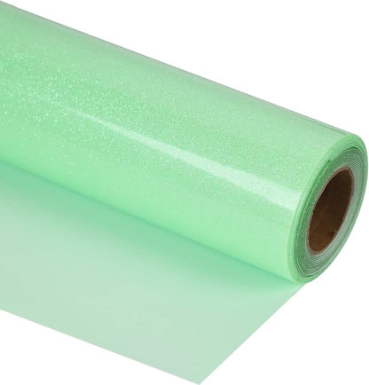 guangyintong Glow Glitter Light Green Heat Transfer Vinyl HTV Rolls, Glitter by guangyintong