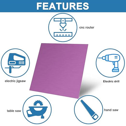 Anodized Aluminum Sheet Metal 12 x 12 x 1/32 Inch Purple Metal Plates - Image 4