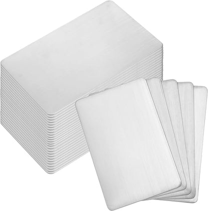 30 Pieces 304 Stainless Steel Metal Business Cards Blank Steel Laser Engraving by Unknown