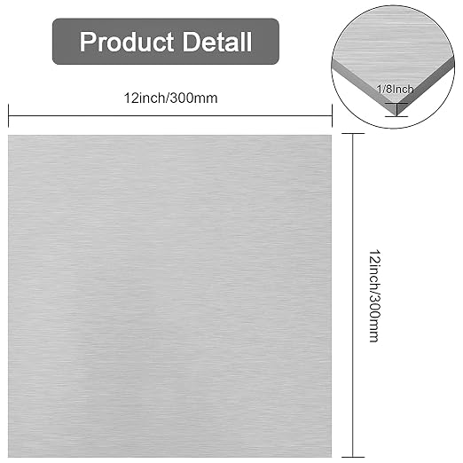 5052 H32 Aluminum Sheet Metal 12 x 12 x 1/8 Inch Flat Plain Aluminum Plate - Image 2